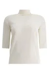 Max Mara Wool Turtleneck T-shirts White In White