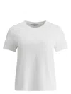 Max Mara Women 'papaia' White Crewneck T-shirt With Tonal Logo Embroidery On The Front In Cotton Wom In White