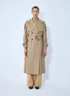 Max Mara Dark Beige Otello Over Trench Coat In Drip-free Cotton In Brown