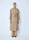 Max Mara Dark Beige Otello Over Trench Coat In Drip-free Cotton In Brown