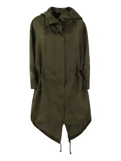 Max Mara Women's Tambuto - Silk Organza Oversize Parka In Green