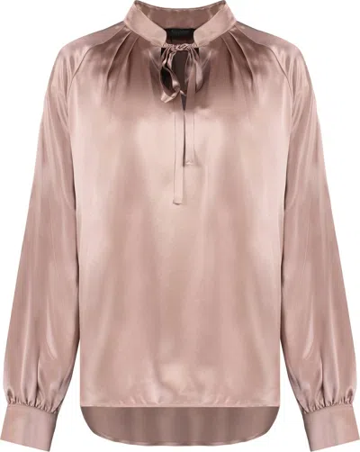 Max Mara Women's Tamigi Silk Blouse With Bow Top In Pink