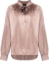 Max Mara Women's Tamigi Silk Blouse With Bow Top In Pink