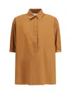 Max Mara Flared Brown Shirt With Pointed Collar