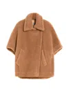 Max Mara Teddy Fabric Cape In Brown