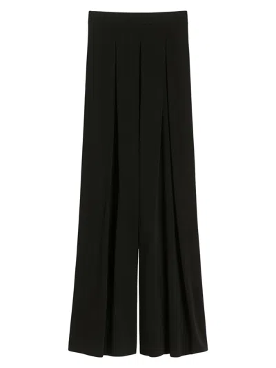 Max Mara Women's Technical Viscose Crepe Jersey Trousers In Black