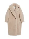 Max Mara Textured Double-breasted Coat Notched Lapels In Nude