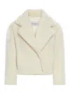 Max Mara Women Teddy Bear Icon Crop Coat In Wool And Alpaca In White