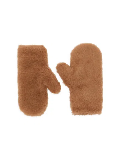 MAX MARA WOMEN'S TEDDY FABRIC MITTENS