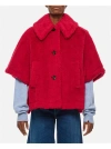 Max Mara Wool-silk Poncho Coat In Red