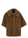 Max Mara Darkness4 Classic Teddy Cape Clothing In Brown