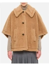 Max Mara Relaxed Silhouette Camel Coat With Oversized Sleeves In Brown