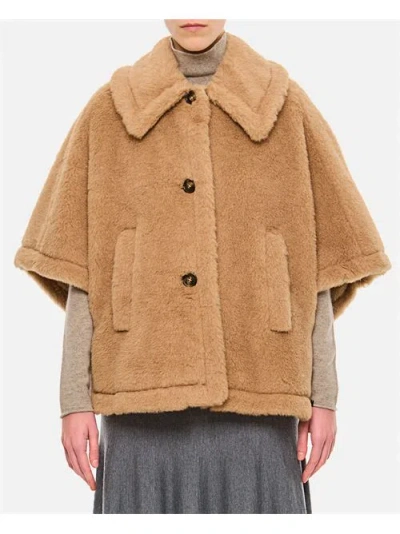 Max Mara Women Tenebre4 Teddy Cape In Beige