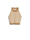 Max Mara Tenna Striped Jacquard Halter Top In Honey