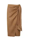 Max Mara Tequila Skirt In Linen And Silk Twill