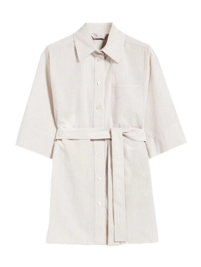 Max Mara Women's Texas Cotton Self-tie Shirt In Ecru