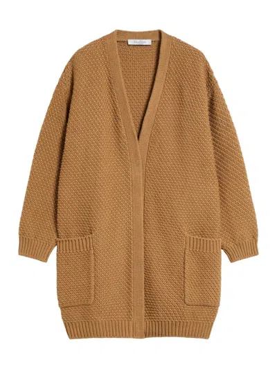 Max Mara Women's Textured Knit Cardigan In Tobacco