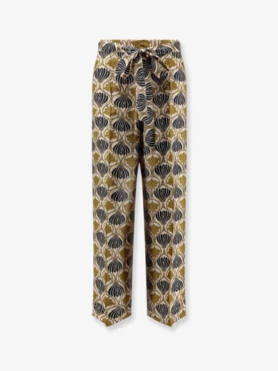 MAX MARA MAX MARA WOMEN TIMEC MULTICOLOR SILK TROUSERS