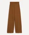 Max Mara Women's Tobacco Gabardine Wool Wide Leg Trousers