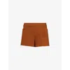 Max Mara Riad Stretch-cotton Low Waisted Shorts In Tobacco
