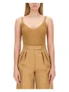 Max Mara Gallura Silk-blend V-neck Top In Beige