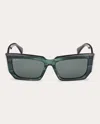 Max Mara Women's Transparent Dark Green Slim Butterfly Sunglasses In Striped Deep Emerald/emerald