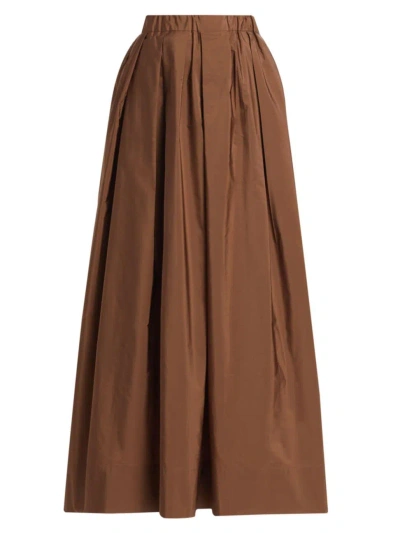 Max Mara Women's Tripoli Sateen Maxi Skirt In Hazelnut Brown