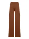 Max Mara Wide-leg High-rise Trousers Seam Detail In Brown