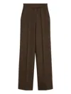 Max Mara High Waist Wide Leg Trousers With Pockets In Brown