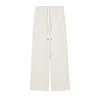Max Mara Wide-leg Trousers With Drawstring Waist And Side Pockets In White
