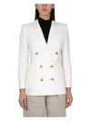 Max Mara Verace Double Breast Linen Blazer In White