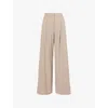 Max Mara Womens Turtledove Bonn Wide-leg Stretch-woven Trousers