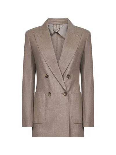 Max Mara Women Turtledove Stretch Cashmere Harald Blazer In Brown