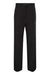 Max Mara Nepeta Stretch Virgin Wool Flare Leg Ankle Trousers In Black