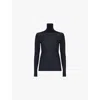Max Mara Sax Silk And Wool Mock Sweater In Ultramarine