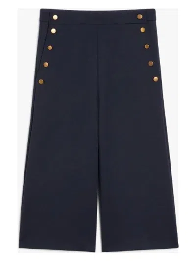 MAX MARA WOMEN'S VALDEZ JERSEY TROUSER NAVY | SIZE 46 | 2511781061600003