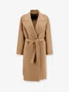 Max Mara Women Valle Cashmere Coat With Belt At Waist In Multi