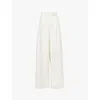 Max Mara Elegant Wide Leg Pants In Vanilla