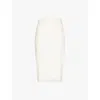 Max Mara Eden Double Cotton Canvas Midi Skirt In Vanilla