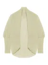 Max Mara Women 'vesuvio' Green Stole With Ruffled Texture And Long Kimono Sleeves In Pleated Fabric  In Multi