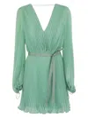 Max Mara Women's Visit - Pleated Chiffon Minidress In Water Green
