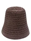 Max Mara Woven Wide Brim Hat For Summer In Brown