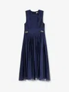 Max Mara Women Wally Silk Blend Long Dress In Blue