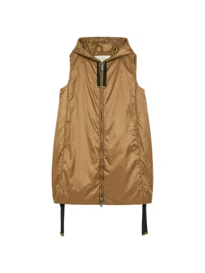 Max Mara Women's Water Repellent Canvas Gilet In Caramel