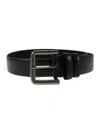 Max Mara Wetleather35 Buffered Leather Belt In Black