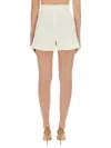 Max Mara Zic High-rise Wool-blend Canvas Shorts In White