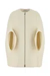 Max Mara Cashmere Placido Cape Open Sleeves In White