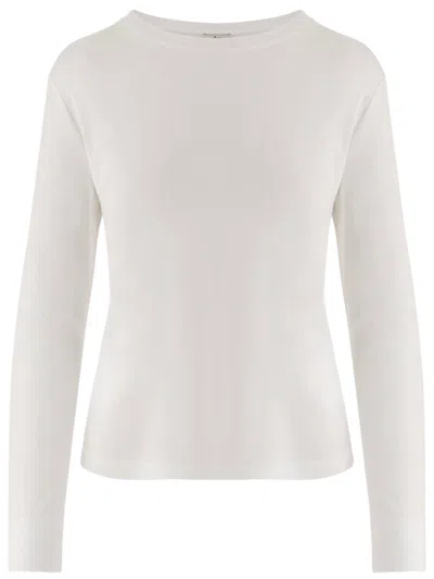 Max Mara Women White Cotton-blend T-shirt