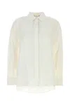 Max Mara White Regular Solid Shirt In Animal Print