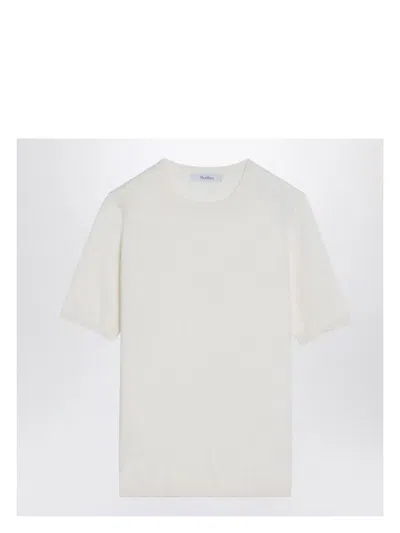 Max Mara Women's White Silk And Cashmere Crew-neck T-shirt